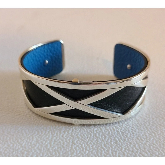 BRIGHTON CHRISTO MERIDIAN ZENITH NARROW CUFF BRACELET SET SILVER CRYSTALS - Picture 5 of 11